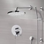 Remer SFR72 Chrome Shower Set With Rain Shower Head and Hand Shower